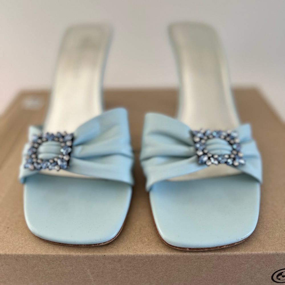 Size 10 Rampage Blue Kitten Mule